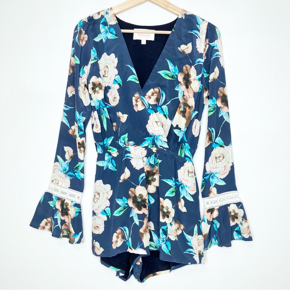 Stone Cold Fox Cosmo blue floral silk romper